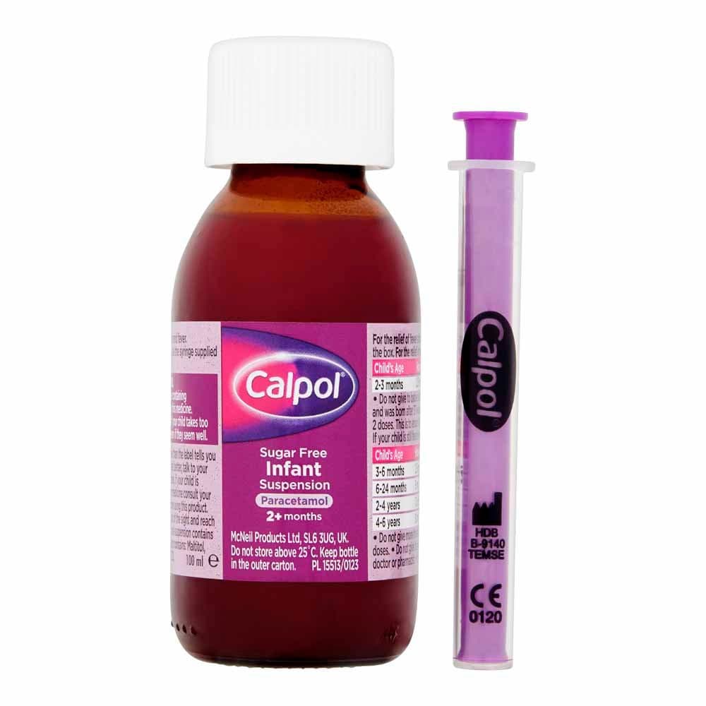 Calpol Sugar Free Infant Suspension.