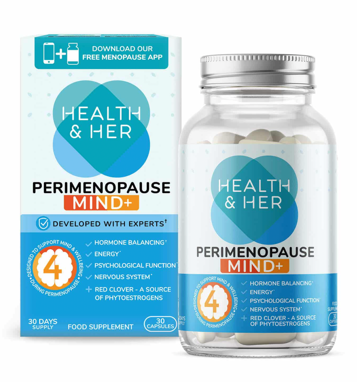 Health &amp; Her Perimenopause Mind+ Supplements for Women.